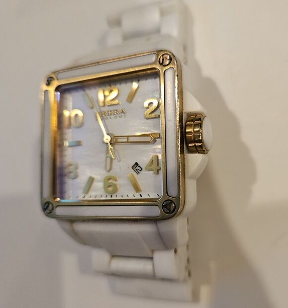 Brera Orologi Stella Mother of Pearl White Ceramic Gold Square Face Ladies Watch main image 14